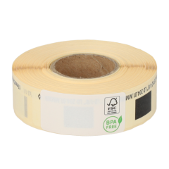 Brother DK-11204 compatible etiketten, 17mm x 54mm, 400 etiketten per rol, permanent, wit