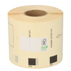 Brother DK-11202 compatible etiketten, 62mm x 100mm, 300 etiketten per rol, permanent, wit