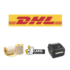 Combinatiepakket DHL: Zebra ZD421D printer + 12 Rollen 102mm x 210mm